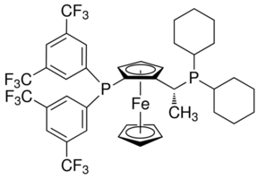 292638-88-1,(<i>R</i>)-1-((<i>S</i>p)-2-[双[3,5-双(三氟甲基)苯基]膦基]二茂铁基)乙基二环己基膦,(R)-1-[(S)-2-(二-(3,5-双-三氟甲苯基)膦)二茂铁基]乙基-二环己膦,C<sub>40</sub>H<sub>40</sub>F<sub>12</sub>FeP<sub>2</sub>,866.52,-欧恩科化学|欧恩科生物|www.oknk.com.